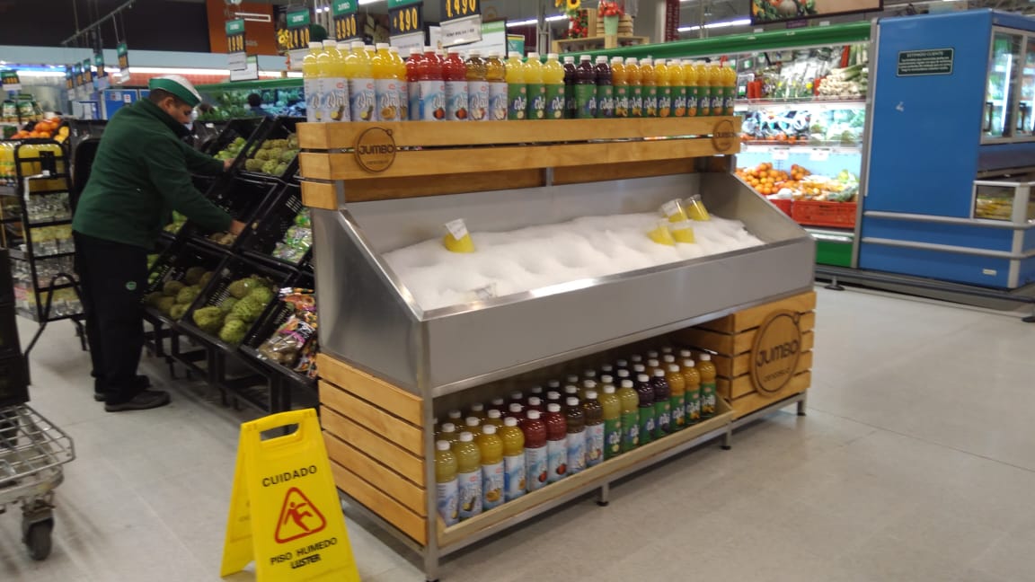 mueble retail de jumbo en acero inoxidable